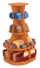Островной низкий круглый стеллаж для продажи конфет и орехов с секторами Бутылочка серии NUT №1
