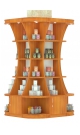 Островной высокий стеллаж с подсветкой вокруг колонны для продажи чая и кофе серии C&T №2