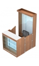 Мини павильон-островок с фасадной зеркальной витриной для продажи чая и кофе серии C&T №11