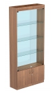 Стеклянная шкаф-витрина с верхней подсветкой для магазина СШВДМ-ЭК-02