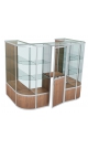 Торговый стеклянный павильон из алюминиевого профиля пристенный с закругленными углами ТСПАП-06