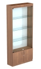 Вертикальная стеклянная витрина с торцами из ДСП серии ВРСВ-ЭК-01