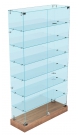 Стеклянная витрина для магазина узкая полностью прозрачная купить СВДМК-ХП-09