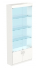 Стеклянный шкаф витрина белый со сквозным обзором СШВБ-ЭК-02