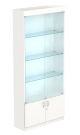 Торговый шкаф витрина белый с прозрачными дверками ТШВБ-ЭК-300-1