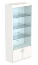Торговый шкаф витрина белый зеркальный ТШВБ-ЭК-400-3