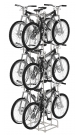 Высокий торговый хромированный стеллаж для двусторонней демонстрации и продажи шести велосипедов №3000-1-О