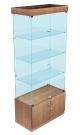 Стеклянный шкаф витрина с подсветкой и прозрачными стенками для дома СШВПД-ИС-01