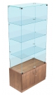 Стеклянный стеллаж - витрина для дома с прозрачным верхом ССТВД-ИС-05