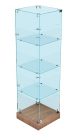 Стеклянный шкаф витрина с замком на низком подиуме для дома СШВСЗД-ХП-01