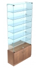 Стеклянный шкаф витрина с зеркалом и прозрачными стенками для дома СШВЗД-ИС-34