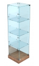 Купить стеклянный шкаф витрину для дома низкий квадратный КСШВД-ХП-03
