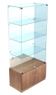 Стеклянный шкаф витрина с накопителем и прозрачным верхом для дома СШВСНД-ИС-07