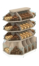 Островной металлический стеллаж с разделителями под 54 ячейки для торговли конфетами и орехами NUT-МОС-06