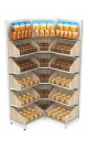 Угловой металлический стеллаж на 50 ячеек со стеклянными разделителями для продажи конфет и орехов NUT №5