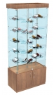 Стеклянная торговая витрина полностью прозрачная с миниатюрными полками для продажи очков GLASSES-ВФО-ПР-1-3