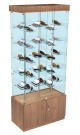 Стеклянная торговая витрина с прозрачными стенками и ярусными мини полками для продажи очков GLASSES-ВФО-ПР-1-4