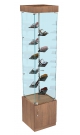 Стеклянная торговая витрина небольшая с десятью тонированными миниатюрными полками для демонстрации очков GLASSES-ВФО-Т-2-2