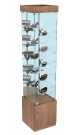 Стеклянная торговая витрина демонстра- ционная с зеркальными мини полками для магазина оптики GLASSES-ВФО-ЗР-4-2