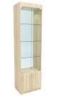 Стеклянная витрина №1-2-600 с каркасом из ДСП (задняя стенка стекло)