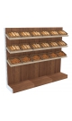 Пристенная торговая система BAKERY трех-секционная с наклонными полками для хлеба и выпечки №3