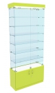 Стеклянная узкая витрина для аптеки с дверками ЛАЙМ-31
