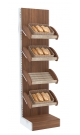 Торговый стеллаж узкий для продажи хлеба серии BAKERY с полками - корзинами №4