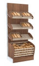 Пристенный стеллаж для продажи хлеба серии BAKERY с нижней корзиной - накопителем №1