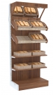 Пристенный стеллаж для продажи хлеба серии BAKERY с полками - корзинами и верхним зеркальным фризом №2
