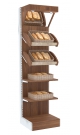 Малый стеллаж для продажи хлеба серии BAKERY с полками - корзинами и верхним зеркальным фризом №5
