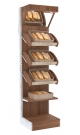 Средний стеллаж для продажи хлеба серии BAKERY с полками - корзинами и верхним зеркальным фризом №6