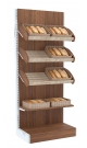 Пристенный стеллаж для хлеба с корзинами и одной полкой в продуктовый магазин №3
