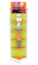Пристенный угловой стеллаж со световым коробом и полками из ДСП для продажи детской одежды KIDS-ДО-ПСК-12