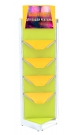 Пристенный угловой стеллаж со световым коробом и наклонными полками для продажи детской одежды KIDS-ДО-ПСК-13