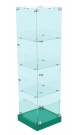 Витрина из стекла с тремя квадратными полками для магазина детской одежды ИЗУМРУД ХП-01