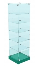 Витрина стеклянная с пятью квадратными полками для магазина детской одежды ИЗУМРУД ХП-501
