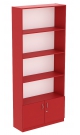Стеллаж с дверками и полками для магазина детской одежды RED №1-300-ДВ