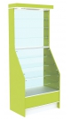 Аптечная витрина первой линии широкая с верхним фризом серии АЛМАЗ - ЛАЙМ №1-900-Ф