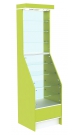 Аптечная витрина первой линии узкая с верхним фризом серии АЛМАЗ - ЛАЙМ №1-600-Ф