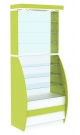 Аптечная витрина первой линии широкая с верхним фризом серии БРИЗ - ЛАЙМ №1-900-Ф