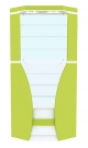 Аптечная витрина первой линии внутренний угол с верхним фризом серии БРИЗ - ЛАЙМ №4-Ф