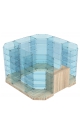 Стеклянный павильон - островок с угловыми витринами для магазина посуды DISHES-СПО-АБ-04