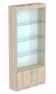 Недорогая витрина с верхней подсветкой для магазина посуды DISHES-ЭК-01
