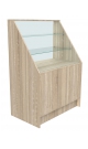 Недорогой прилавок с наклонным фасадным стеклом для магазина постельного белья LINEN-ПЭ-07-900