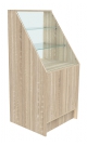 Недорогой высокий прилавок с наклонным прозрачным фасадом для магазина постельного белья LINEN-ПЭ-07-600