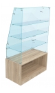 Стеклянный прилавок с наклонным фасадным стеклом для магазина постельного белья LINEN-ПИ-15