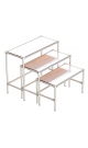 Хромированные пристенные демо-столы с зеркальной поверхностью для магазина постельного белья LINEN-D44-05