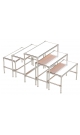 Хромированные островные демо-столы с зеркальными полками для магазина постельного белья LINEN-D45-05