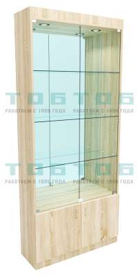 Стеклянная витрина серии Эконом № 300-3 (задняя стенка Зеркало)
