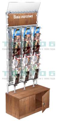 Торговая витрина с накопителем для продажи колгот №ВДПК-Т25-Z-Д04 З/С-Зеркало (с обзорным зеркалом)